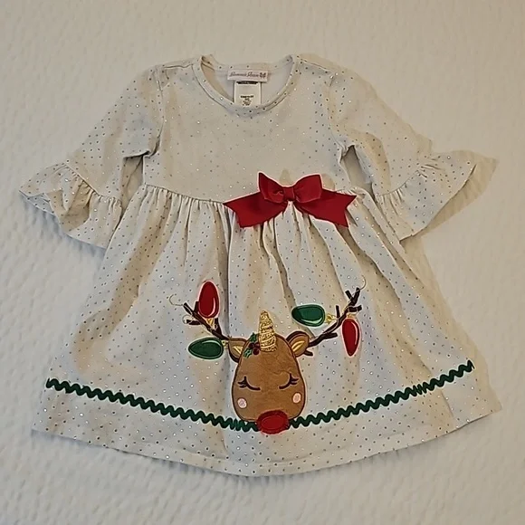 Bonnie Jean Dresses Bonnie Jean Reindeer Christmas Dress Size